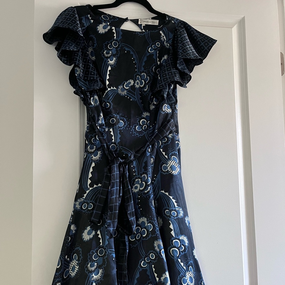 Elegant Celia Birtwell Top Shop Blue Floral Dress